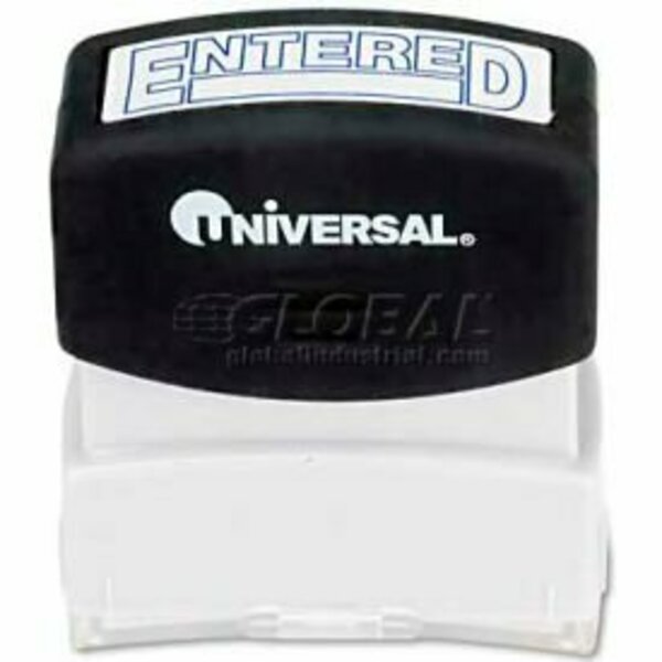 Universal Universal Message Stamp, ENTERED, Pre-Inked/Re-Inkable, Blue UNV10052***